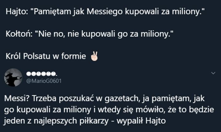 WYPOWIEDŹ Tomasza Hajty o Leo Messim... xD